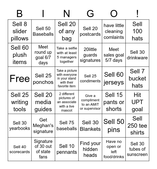 Store Bingo! Bingo Card