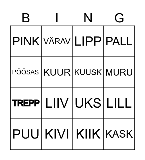 HOOVIALA Bingo Card