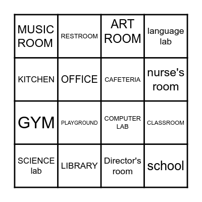 SCHOOL PLACES Bingo Card