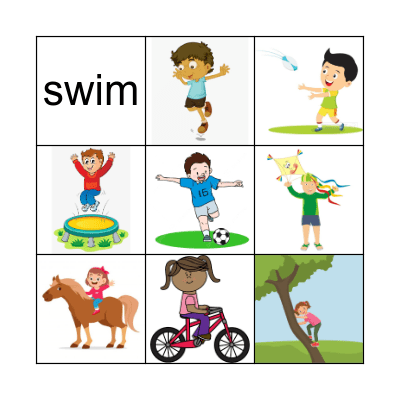 Park activities Bingo Card