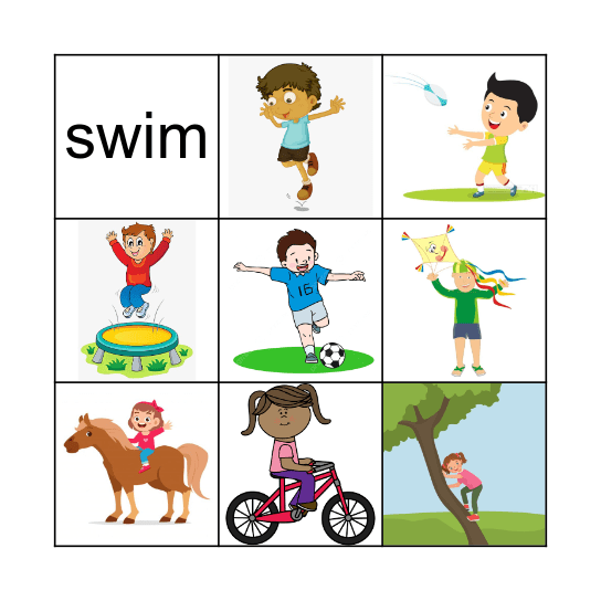 Park activities Bingo Card