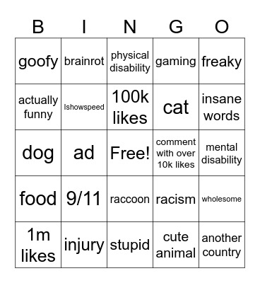 insta bingo Card