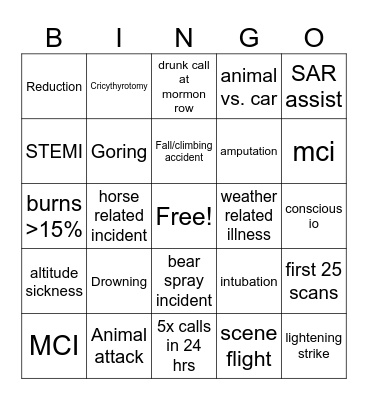 GRTE EMS Bingo 2025 Bingo Card