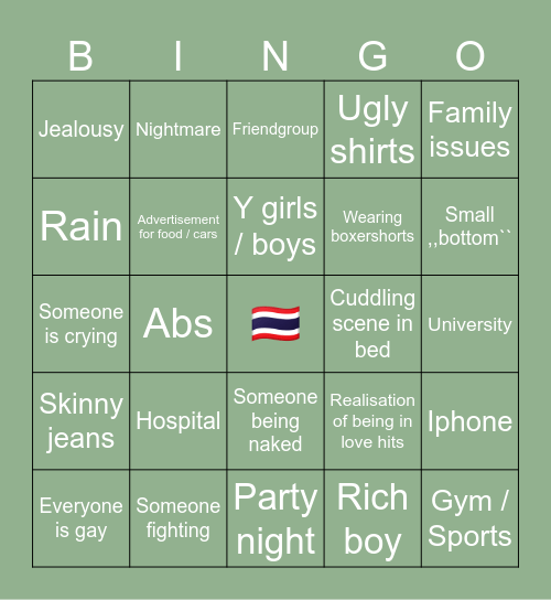 Thai BL Bingo Card