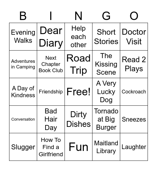 Lucky Dogs, Lost Hats and Dating Don'ts Bingo Card