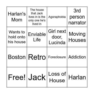 Town House Bingo Card