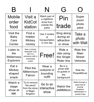 RTT WDW Bingo Card