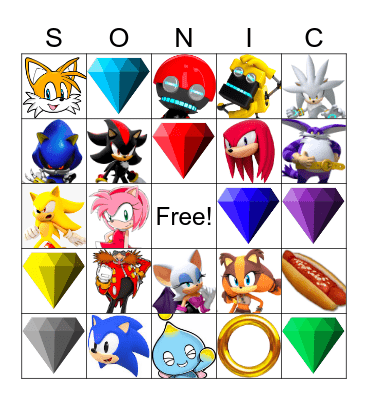 Sonic Bingo Card