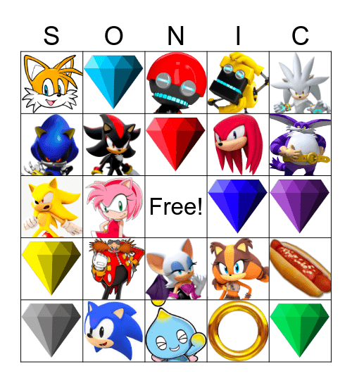 Sonic Bingo Card