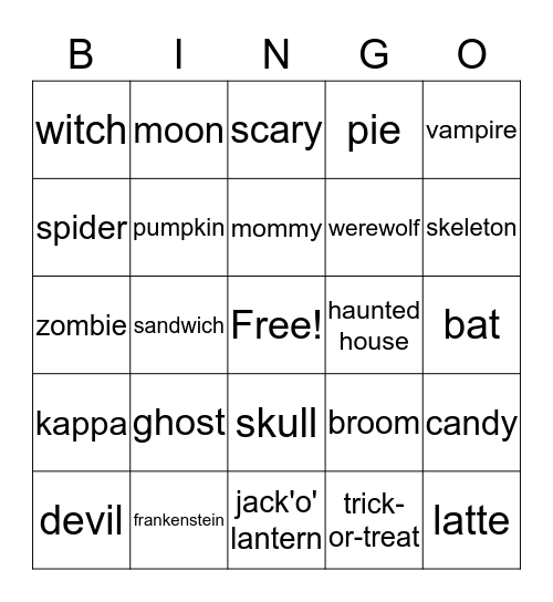 HALLLOWEEN BINGO Card