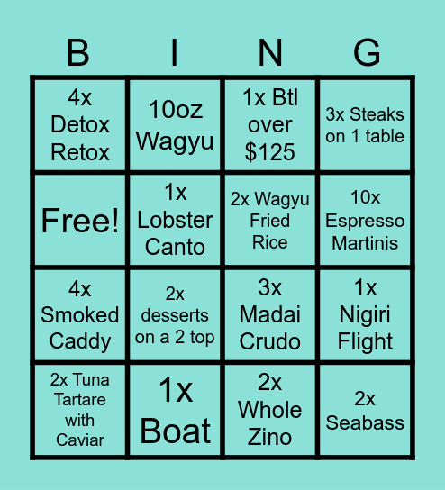 CALA Bingo Card