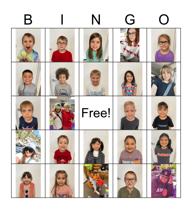 Our Class is a Family Bingo Card