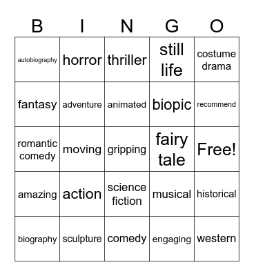 Unit 8 Vocabulary Bingo Card