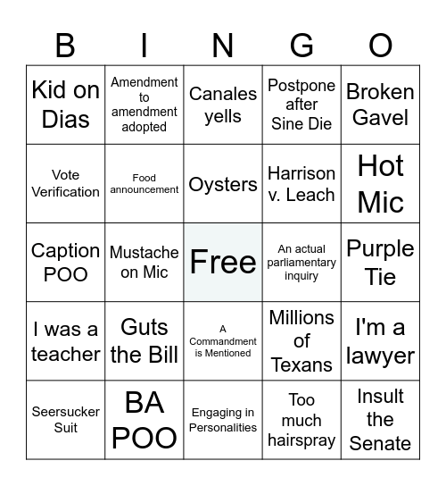89R Bingo Card