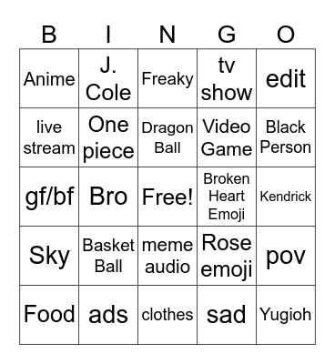 Brandon Bingo Card