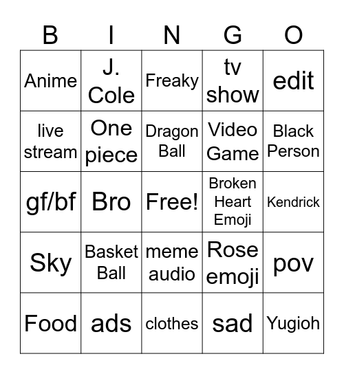 Brandon Bingo Card