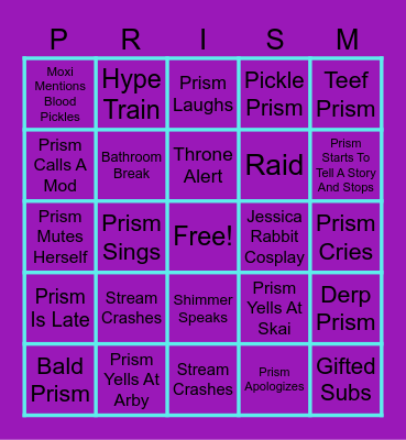 Prism Graduation Bingo Card