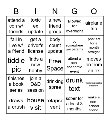 Kou's NY  Bingo Card Bingo Card