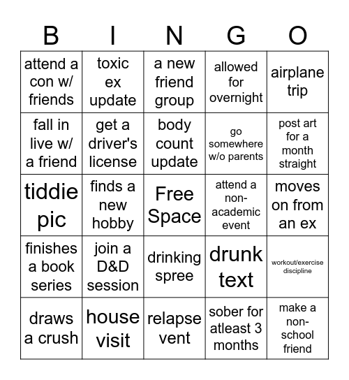 Kou's NY  Bingo Card Bingo Card