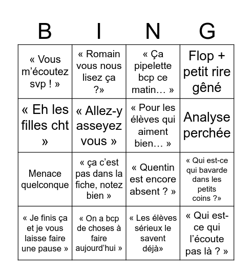 Mme Alabardi Bingo Card