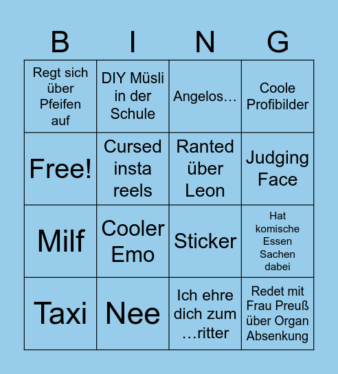 Hanni Bingo Card