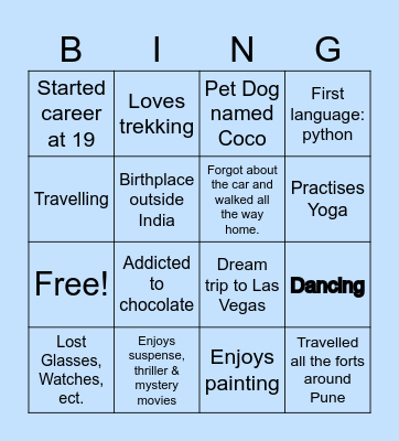 Monthly Celebrations! Bingo Card