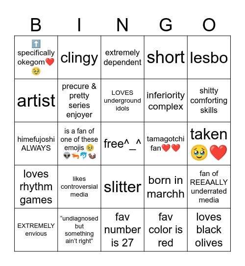 HOW SIMILAR R WE🥹 Bingo Card
