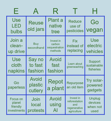 Environment Day! Bingo Card