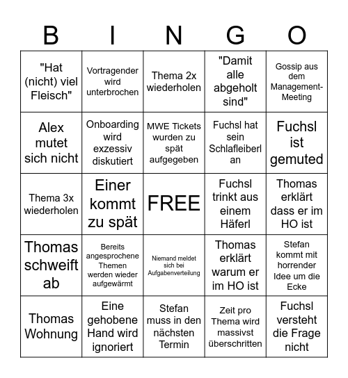 WE Werkstatt Bingo Card