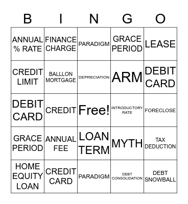 CHAPTER 4 Bingo Card