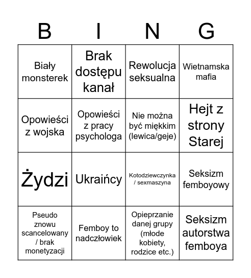 Piątkowy odcinek oraz voicechat u Pseudo Bingo Card