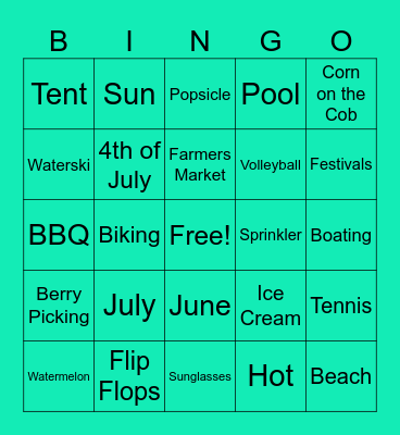 Summer Bingo Card