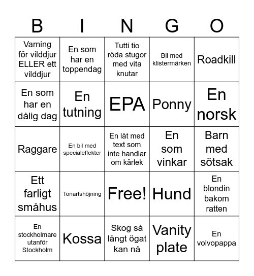 BILBINGO Card