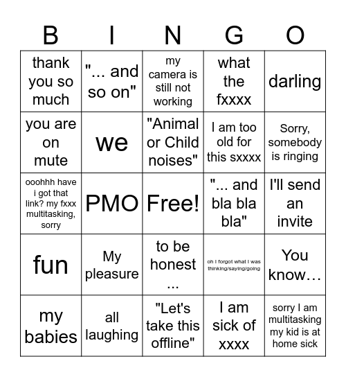 EMEA Team JF Bingo Card