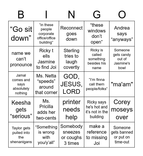 its so hard to say good-bye Bingo Card