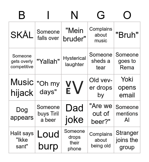 Summer party bingo Card