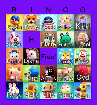 Animal Crossing Bingo Card
