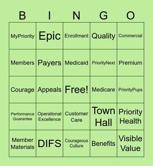 EEC PH Bingo Card