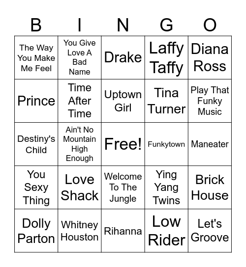 GCES Musical Bingo Card