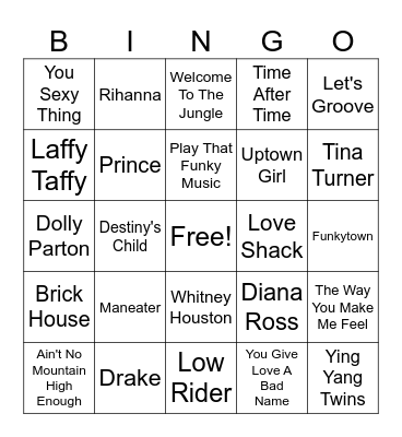 GCES Musical Bingo Card