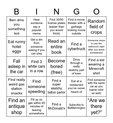 Thrillerphiller Oklahoma Bingo Card