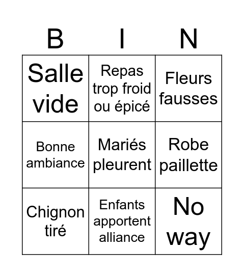 Glamour et festif Bingo Card