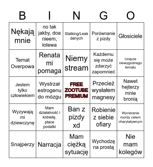 Kardasiowe Bingo na 28.05 Bingo Card