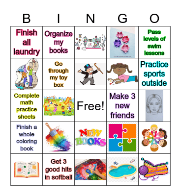 SUMMER VACATION Bingo Card