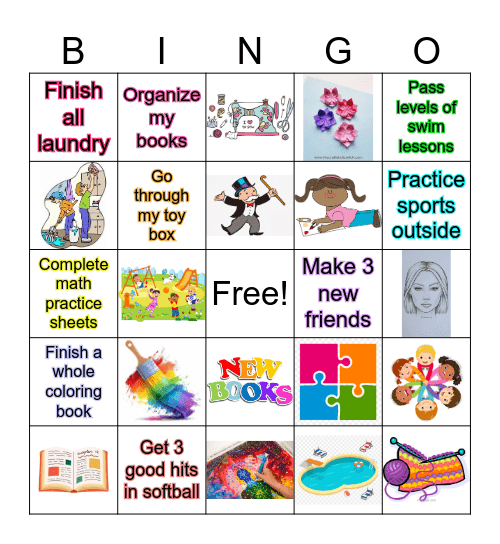 SUMMER VACATION Bingo Card