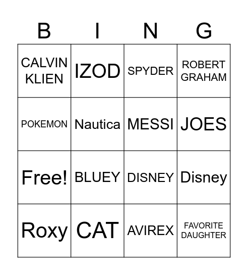 BRAND BINGO Card