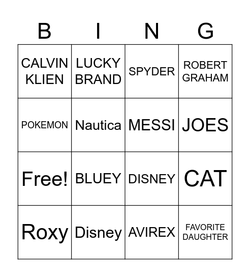 BRAND BINGO Card