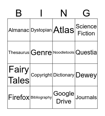 Library Bingo Card