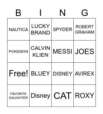 BRAND BINGO Card