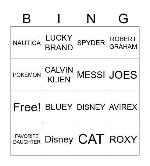 BRAND BINGO Card